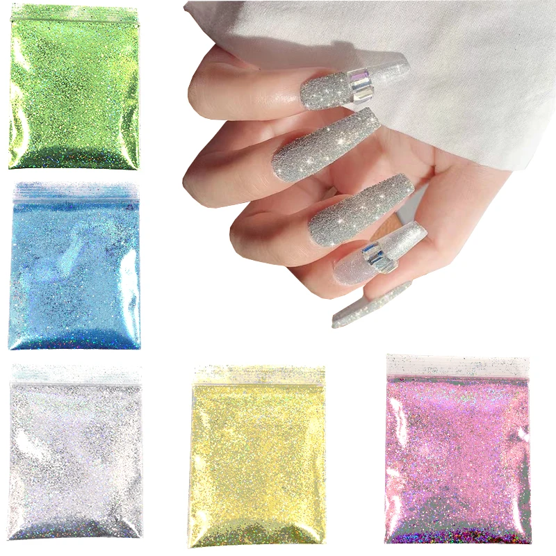 0.2mm Extra Fine Laser Nail Powder Decorations,Pastel Glitter Dust,Holo-10g/Bag Midnight Euphoria Collection Nail Powder