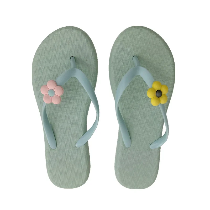 

Шлепанцы женские, из ПВХ, с цветочным принтом, Нескользящие, летние