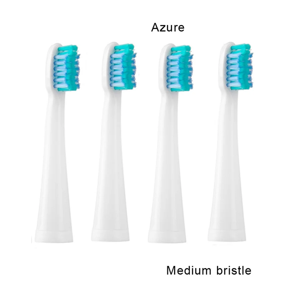 Azure medium bristle LANSUNG 4 шт./компл. Зубная щётка головка для A39 A39Plus A1 SN901 SN902 U1 Зубная щётка электрические зубные щётки Замена насадка для зубной щетки - Цвет: Azure medium bristle