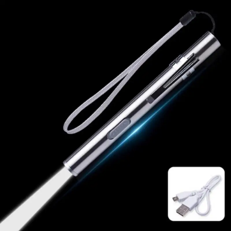 

Mini Pen Pocket USB Rechargeable Flashlight LED Torch Light Outdoor Camping