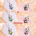 Модное креативное мультяшное Ожерелье Подвеска Панды Ожерелье в форме сердца Красочные циркониевые панды ожерелья с подвесками в виде животных ожерелья ювелирные изделия