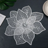 table mat hollow out bauhinia shaped placemat heat insulation pad decorative tools for home shops goldensilver