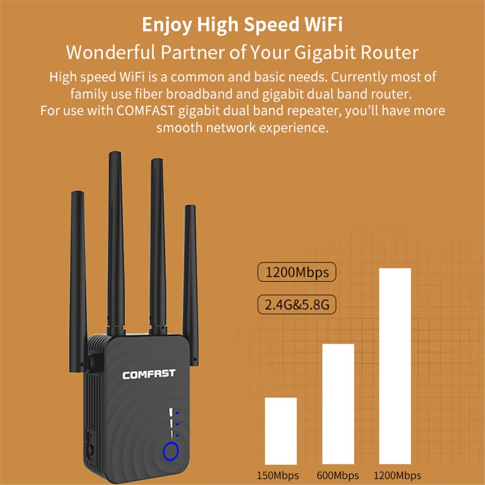 1200 м двухдиапазонный 802.11ac Беспроводной Wi Fi ретранслятор усилитель 2 4G/5Ghz WiFi