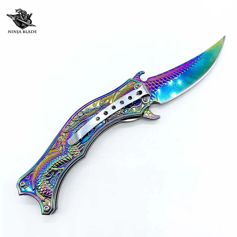 Нож East Dragon Dagger складной титановое покрытие портативный карманный для пеших