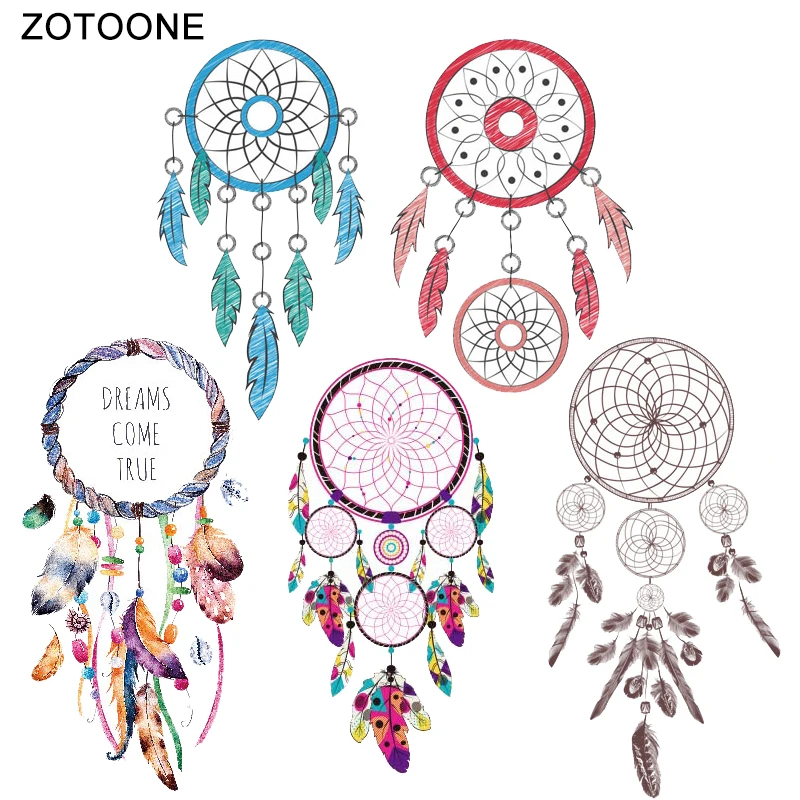 

ZOTOONE 5-6pcs/lot Iron on Transfer Patches for Clothing A-level Washable Dream Catcher Clothes Stickers Heat DIY Appliques S