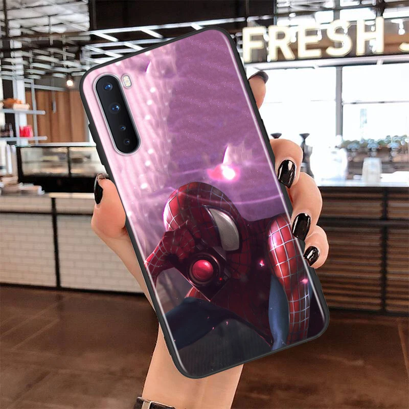 

Soft TPU Cover Cool Marvel Spiderman for OnePlus Nord N100 N10 8T 8 7T 7 6T 6 5T Pro Black Phone Case