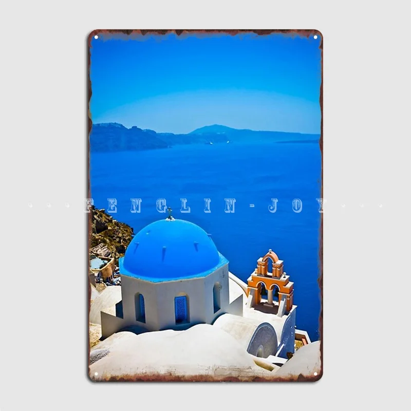 

Amazing Santorini Metal Plaque Poster Club Home Wall Customize Plaques Tin Sign Posters