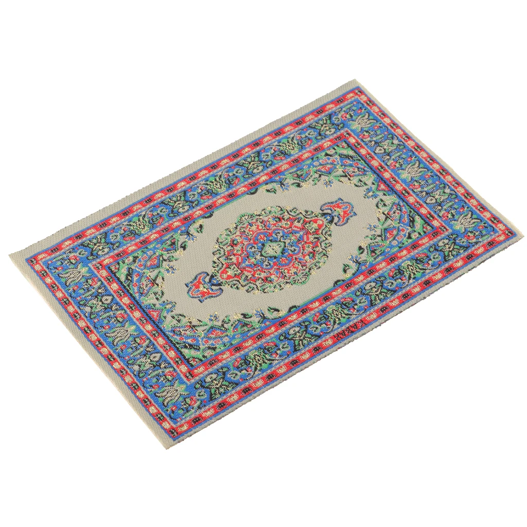 

1/12 Dollhouse Miniature Turkish Style Rug Embroidery Cloth Mat Area Rug #A