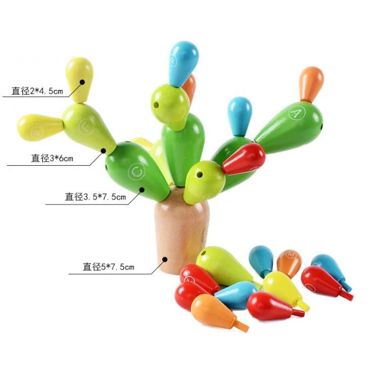 Сборная деревянная игрушка-кактус Детский обучающий материал Монтессори