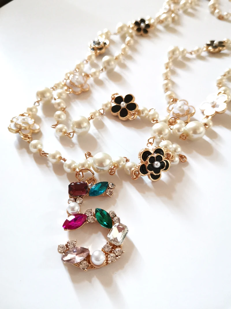 Красочное ожерелье с подвеской № 5 цепочкой в виде камелии украшение для