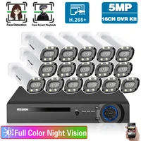 16 channel dvr camera video surveillance system kit 5mp outdoor full color night vision cctv camera security system set 16ch 8ch