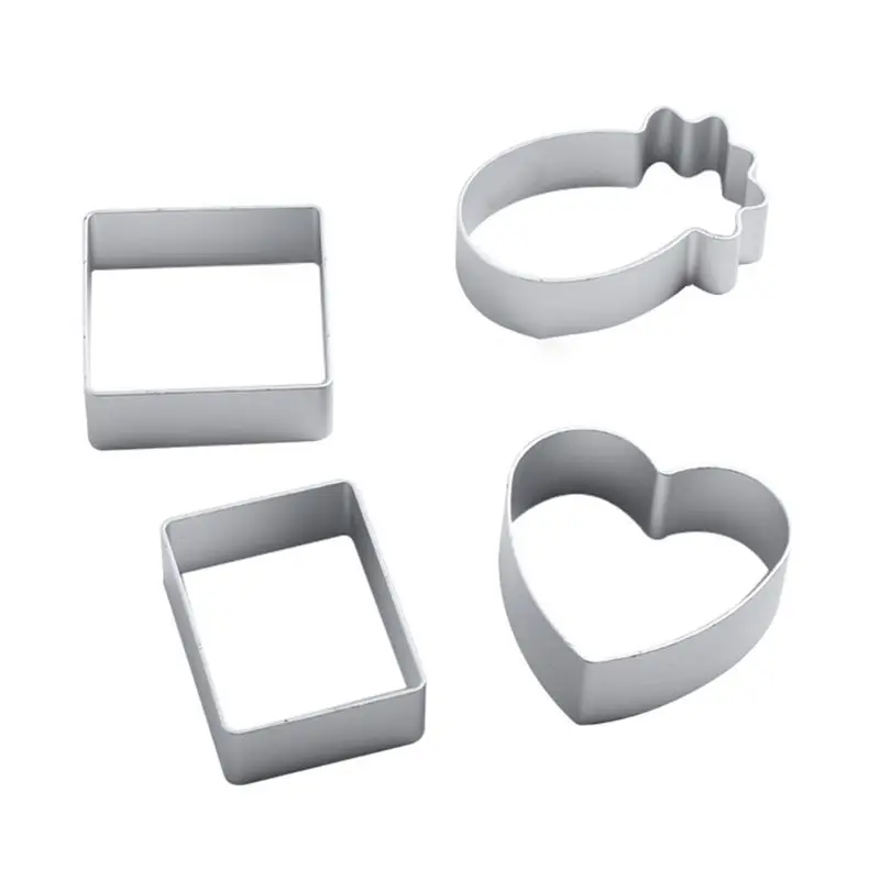 

10pcs Square Rectangle Ellipse Heart Pineapple Flower Shape Pie Cake Cookie Mold Biscuit Cutter Stamp Press Cutting Tools