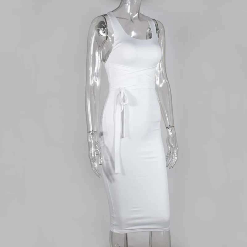 Женское платье с открытой спиной NewAsia Двухслойное Бандажное облегающее