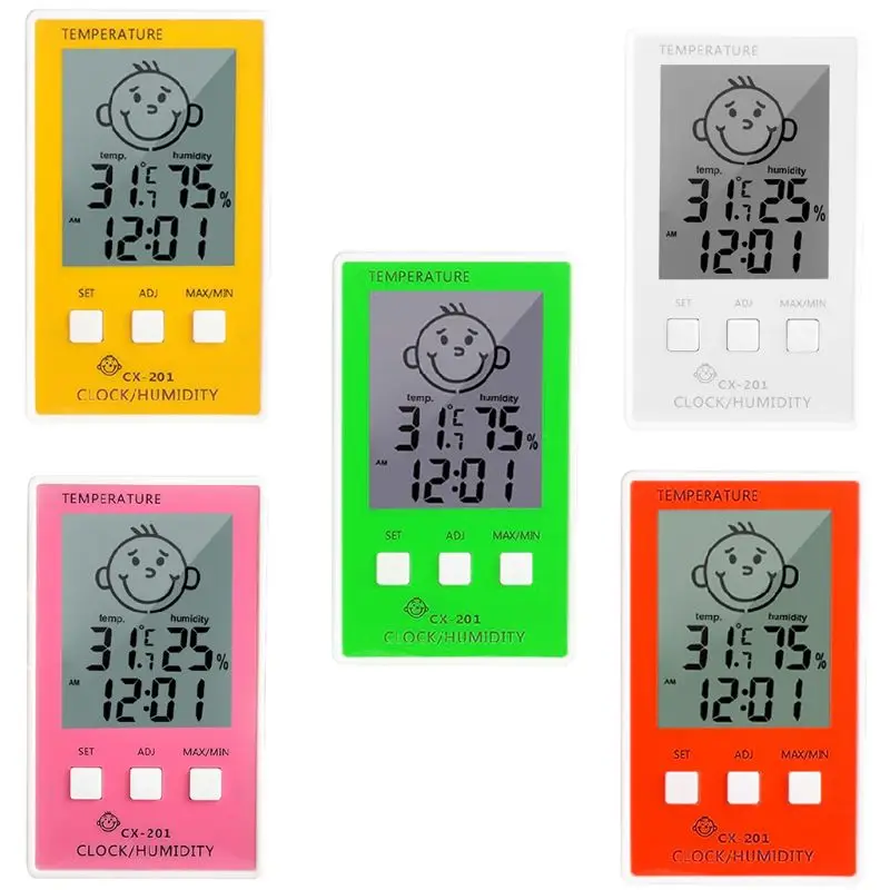 

Electronic Thermometer Cute Cartoon Expression Smiley Thermometer and Hygrometer Multicolor Optional Digital Thermometer