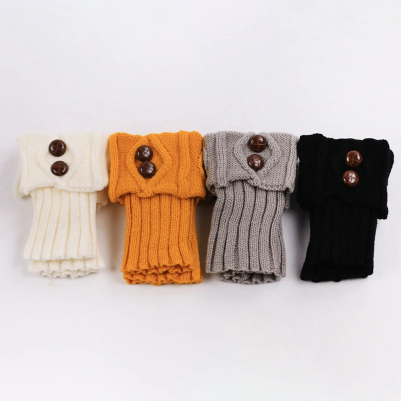 

Fashion Boots Accessories Women Winter Short Leg Warmers Fashion Button Crochet Knit Boot Socks Toppers Cuffs Wholesale
