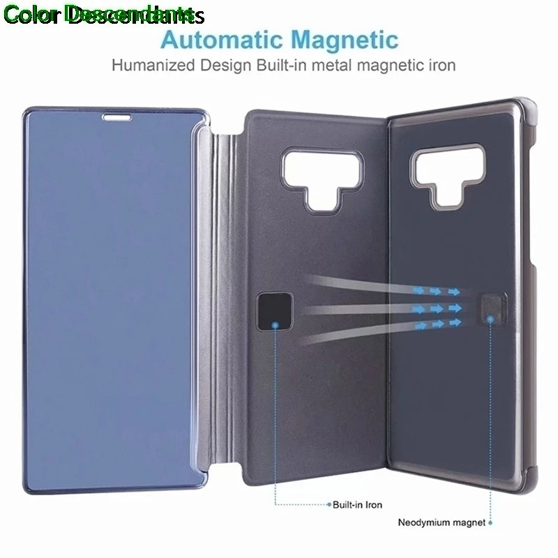 Роскошный зеркальный смарт чехол с покрытием для Huawei P8 Lite 2017 P9 флип Honor 8 lite LITE 2018