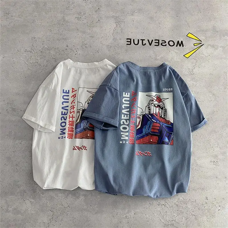 

Summer T-shirts Short Sleeve Anime Clothes Tshirt Qlf TOP Relaxed Long Oversized T-shirt Quality CHILD Lovers Oversize Men Plaid