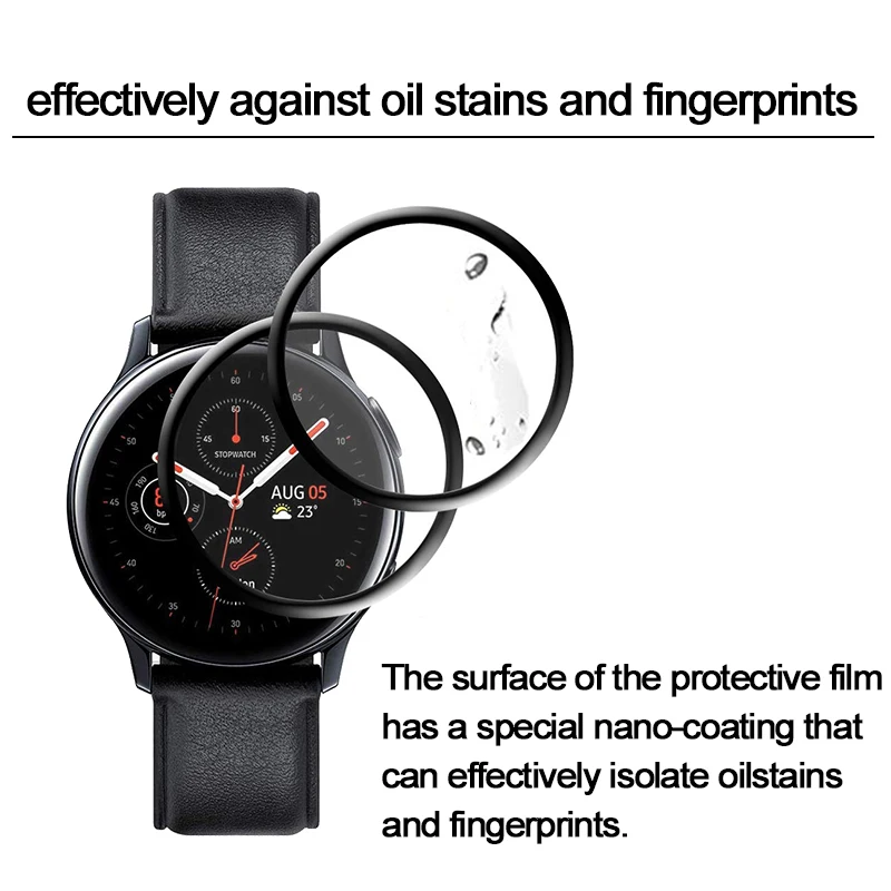 3D защитная пленка на весь экран для Samsung Galaxy Watch Active 2 40 мм 44 HD противопузырьковая