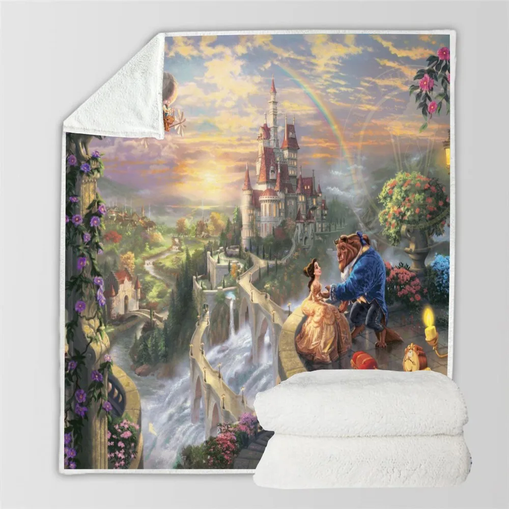 Одеяло из шерпы Красавица и чудовище покрывало Белль принцессы для детей