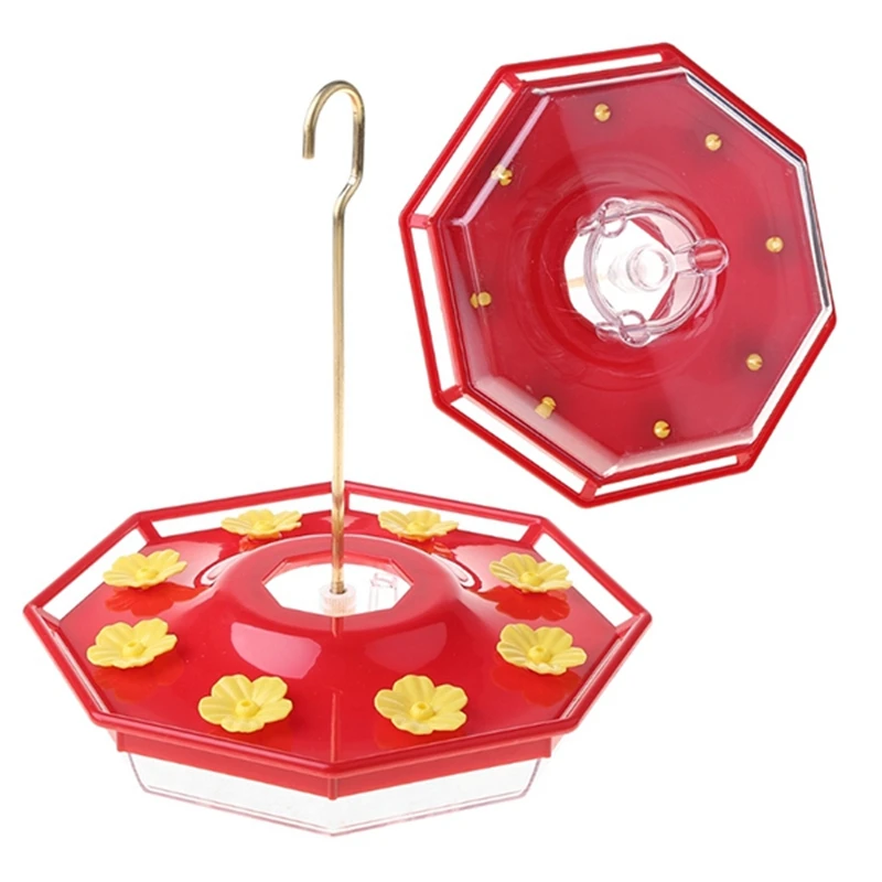 

18 Oz Plastic Hanging Bird Feeder with 8 Feeding Ports for Outdoor