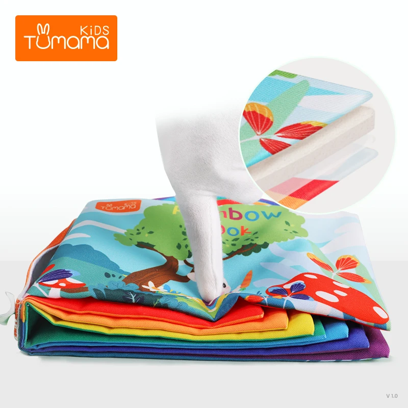 TUMAMA Colorful 3D Soft Baby Early Educational Cloth Books Quiet Book Kids Learning Rainbow Montessori Toy | Игрушки и хобби