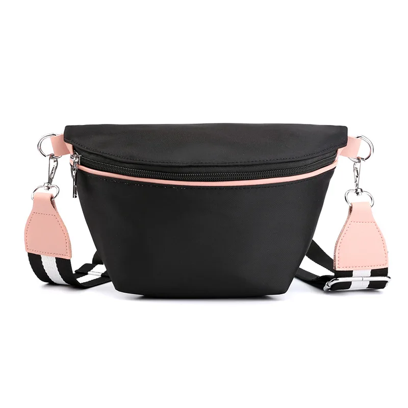 Женская сумка-клатч розовая однотонная из ткани Оксфорд с ремешком на запястье |