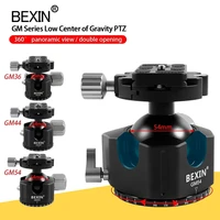 bexin gm44 gm54 professional monopod tripod head stable double 360 degree panoramic low gravity center ballhead for dslr camera
