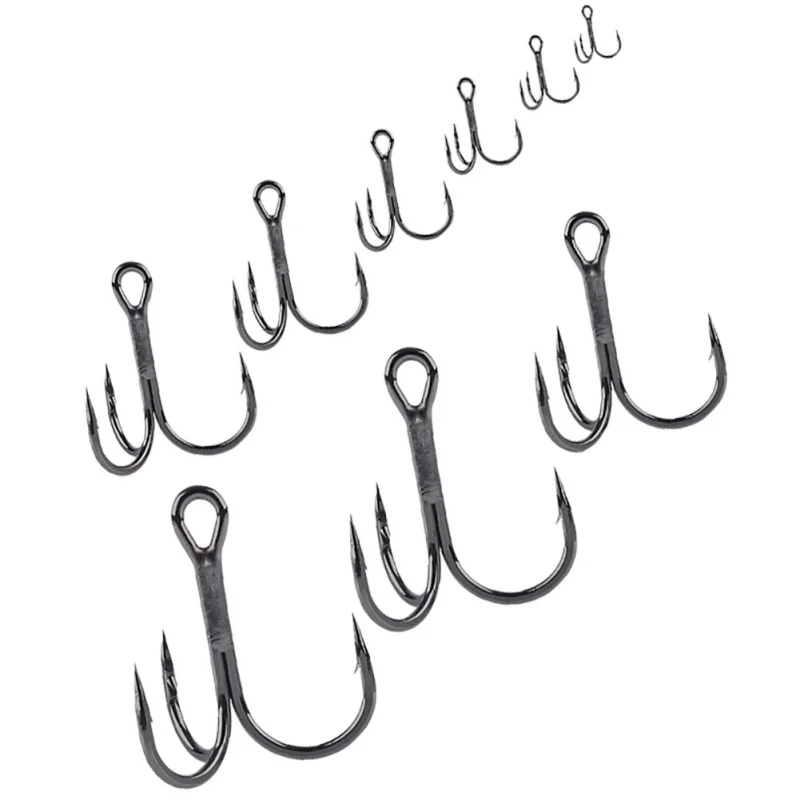

60pcs Three Hooks Reinforced Triple Black Nickel Triple Anchor Hooks Multi-model Lure Lure Hooks