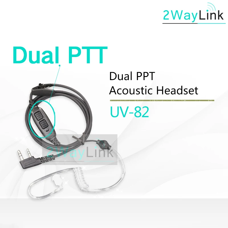 1 AC Headset Двойной PTT Динамик для Baofeng UV-82 UV-82HP UV-82HX UV-8 UV82L UV-89 UV-82 плюс UV-82TP GT-5TP UV 82 UV-82 гарнитура аксессуары - Цвет: 1 AC Headset