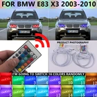Для BMW E83 X3 2003-2010 Многоцветный комплект светодиодов глаза ангела RGB гало кольца дневного светильник дневные ходовые огни