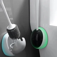 ZK20 TPE Silicone Brush Head Toilet Brush Quick Drain Cleaning Tools for Toilet Wall-Mounted Household WC Bathroom Accessories