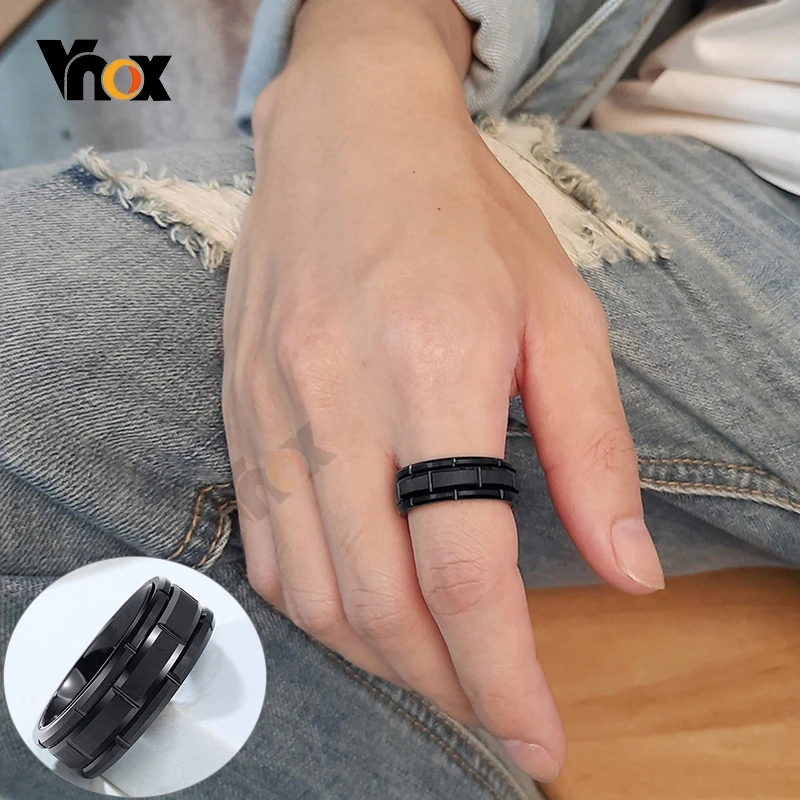 Классическое мужское обручальное кольцо Vnox из карбида вольфрама 8 мм с матовой