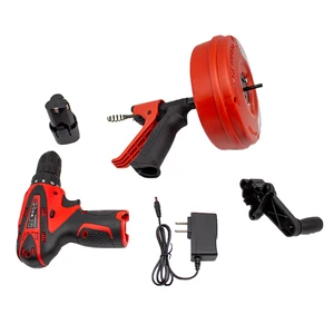 Электрическая ручная дноуглубительная машина для туалета, заряжаемая дрель 12,6-40 мм, средство для очистки труб машина для очистки дренажных труб 7,6 м с электрической дрелью