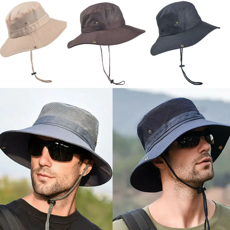 Для мужчин рыбалка Boonie шляпа для отдыха на природе сумка-мешок из сетчатого