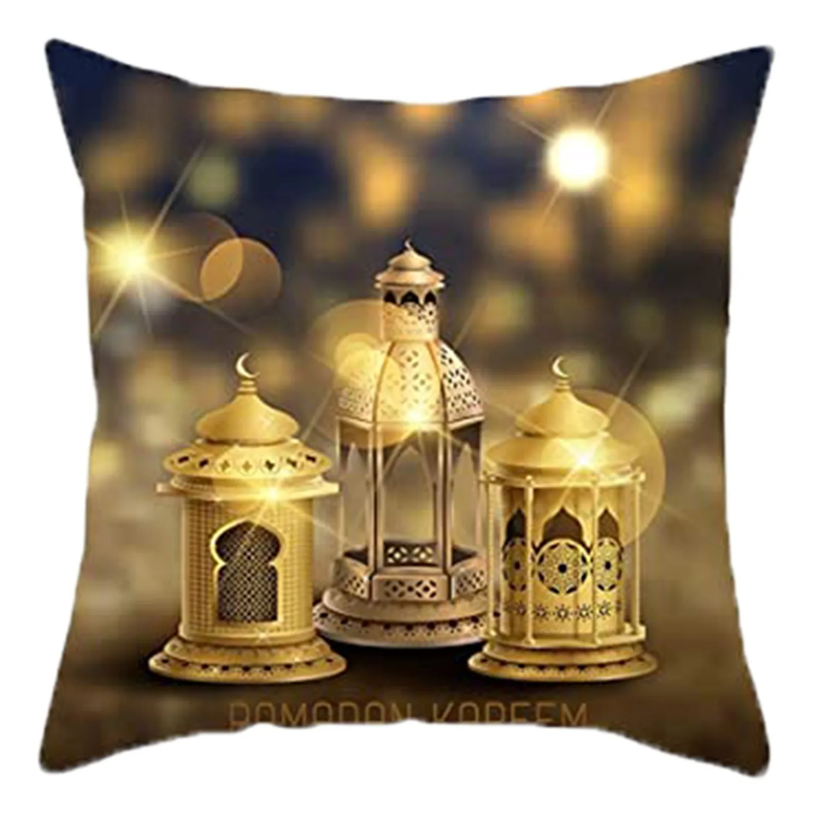 

4pcs Ramadan Decoration Cushion Cover Gold Moon Star Eid Mubarak Festive Pillow Cover Pillowcase Home Decorations Cushion Cover