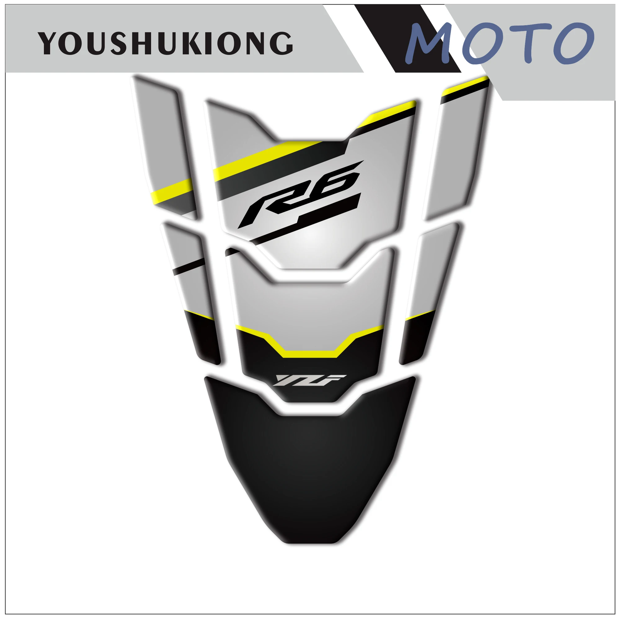 

3D carbon fiber fuel tank gasket oil cap sticker triple clip protector motorcycle decal For YZF R6 600 2003 2004 2005