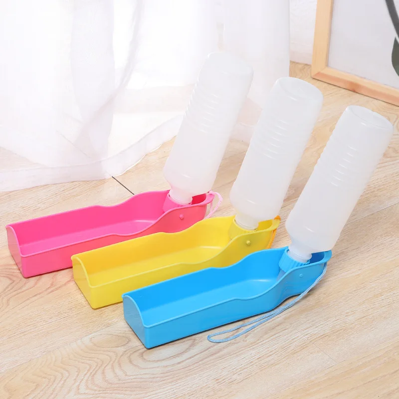 Переносная пластиковая бутылка для воды домашних животных складная поилка собак