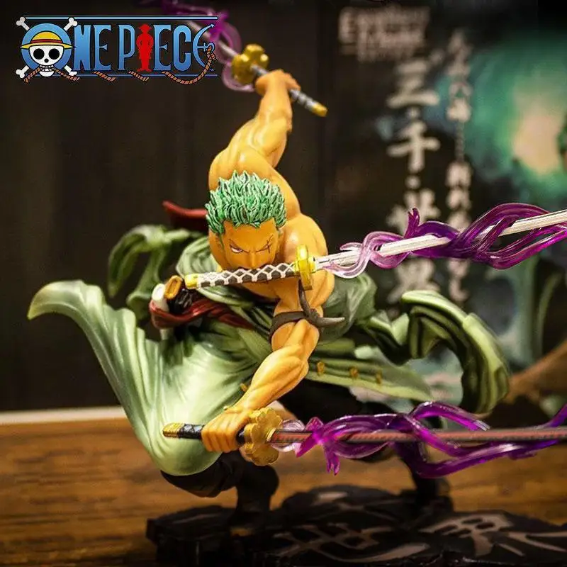 

One Piece Anime Figures Zoro Three Thousand World Figure Sauron Three Swordsman Action Figure Models Collection Christmas Gifts