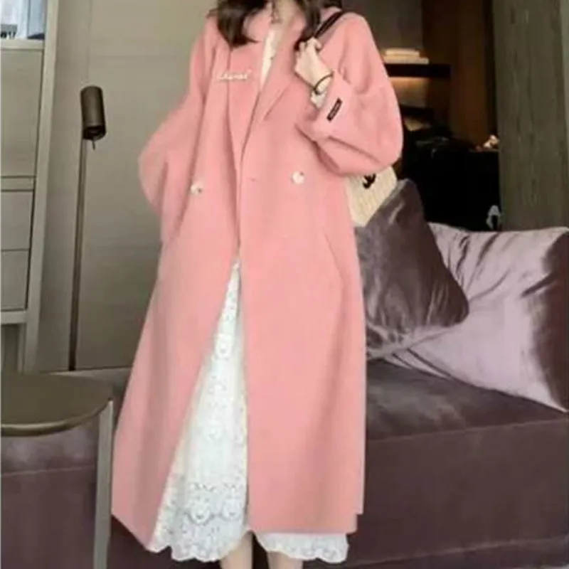 

Women Winter Apricot Cottagecore Dress Woman Fairy Slim Body Dresses Mid-length Skirt Plus Velvet Thick Lace Inner Base Dress