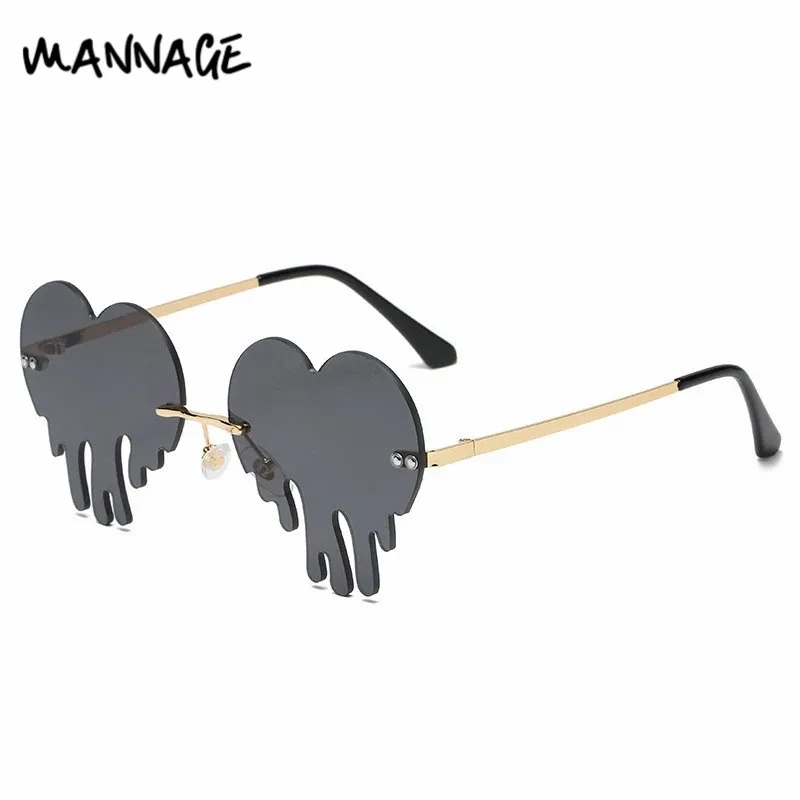 

Fashion Heart Shape Women Sunglasses Irregular Rimless Sun Glasses for Female Personality Ladies Shades