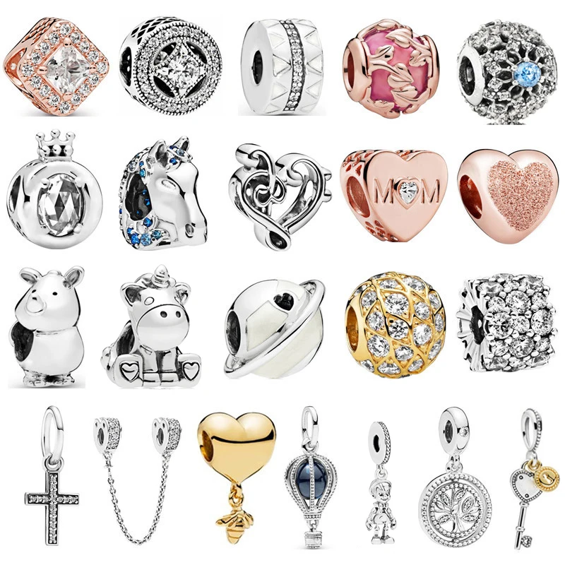 New Fashion Charm Original Rhino Horse Surround Earth Beaded Fit Original Pandora Ladies Bracciale Accessori Per Gioielli Regalo