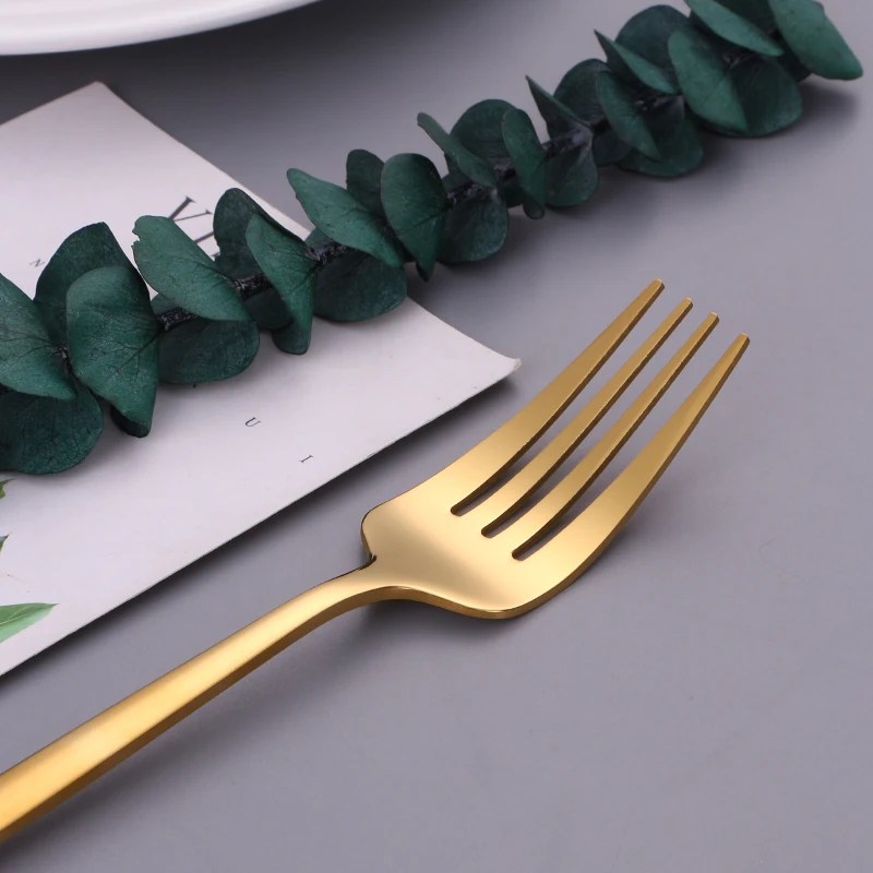 Juego de cubiertos dorados de acero inoxidable, cuchillos dorados, tenedores, cucharas, vajilla de cocina, 30 piezas, env&iacute;o directo-4