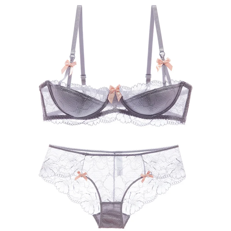Сексуальное Кружевное тонкое хлопковое нижнее белье shaonvmeiwu комплект с