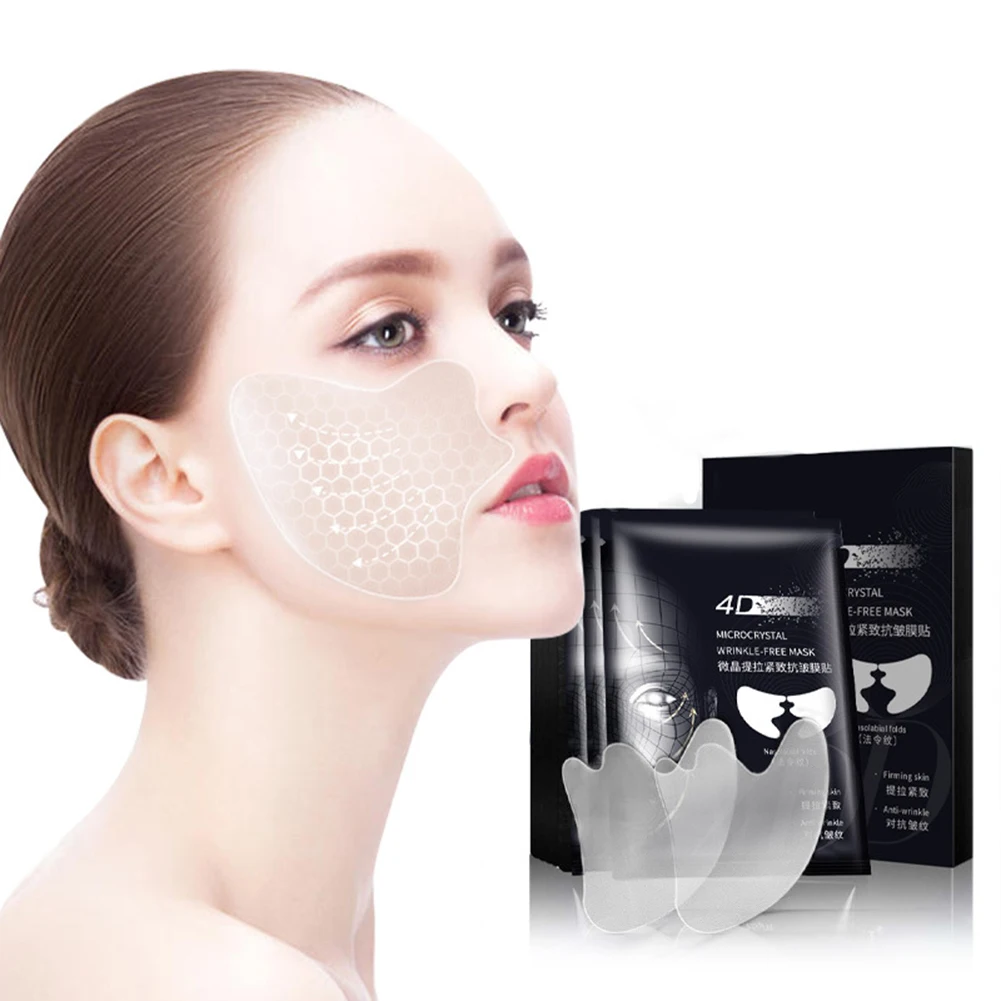 

5pcs Eye Mask Patch Nasolabial Folds Film Anti-wrinkle Firming Collagen Gel Law Pattern Sticker Facial Lifting Care