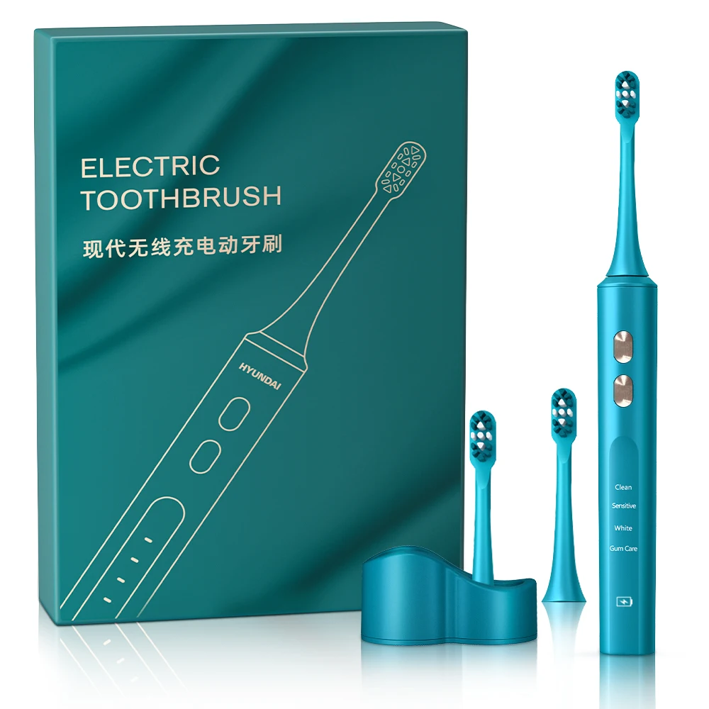 

Electric Toothbrush Sonic for Adults with 2 Duponts Brush Heads 2 Minutes Timer Wireless Rechargeable 4 Hours for 60 Days BS 211