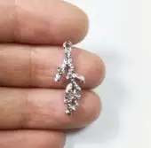 rhodium Eruifa 20 шт 20*10 мм Мини Коралловое море талисманы цинковый сплав ожерелье, серьги браслет ювелирные изделия DIY ручной работы 2 цвета - Окраска металла: rhodium
