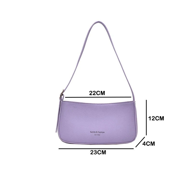 

Women Underarm Bag 2020 New Fashion Single Shoulder Bag Casual Solid Color PU Leather Handbags Luxury Designer Baguette Bags