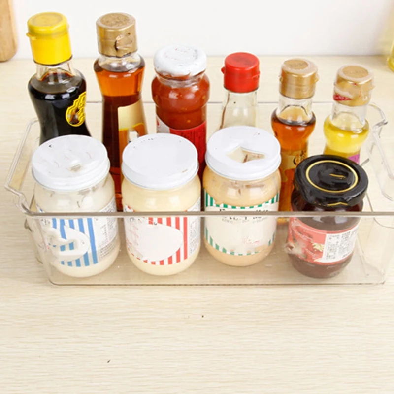 

6 Pcs Refrigerator Organizer Stackable Bins Refrigerator Storage Box Transparent Plastic Food Storage, 4 Pcs A & 2 Pcs B