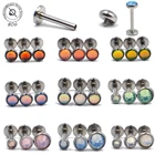 Серьги-гвоздики для пирсинга, с плоской задней частью, с внутренней резьбой, 16 г, 3 шт.