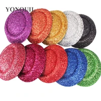 new style 16 cm mini top fascinator hats blingbling children party hats base girls show hair accessories 12 pieceslot